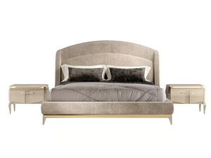 VICTOR - Upholstered leather double bed _ A.R. Arredamenti